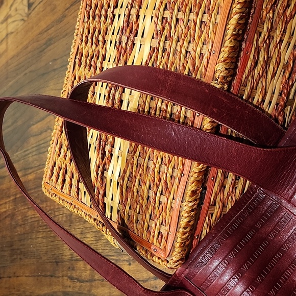 Valentino Burgundy Embossed Tote - Picture 6 of 11
